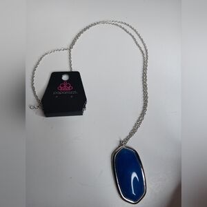 Paparazzi Silver Chain with Deep Blue Pendant